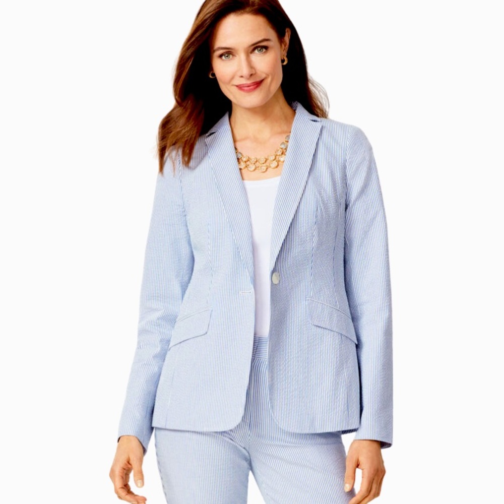 Talbots Seersucker Stripe Blazer